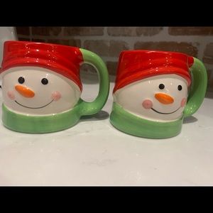 Set of 2 Snowman holiday mugs